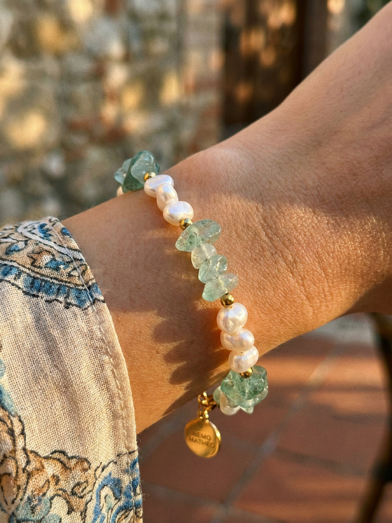 Armband Perlenmeer Apatit – Detailansicht
