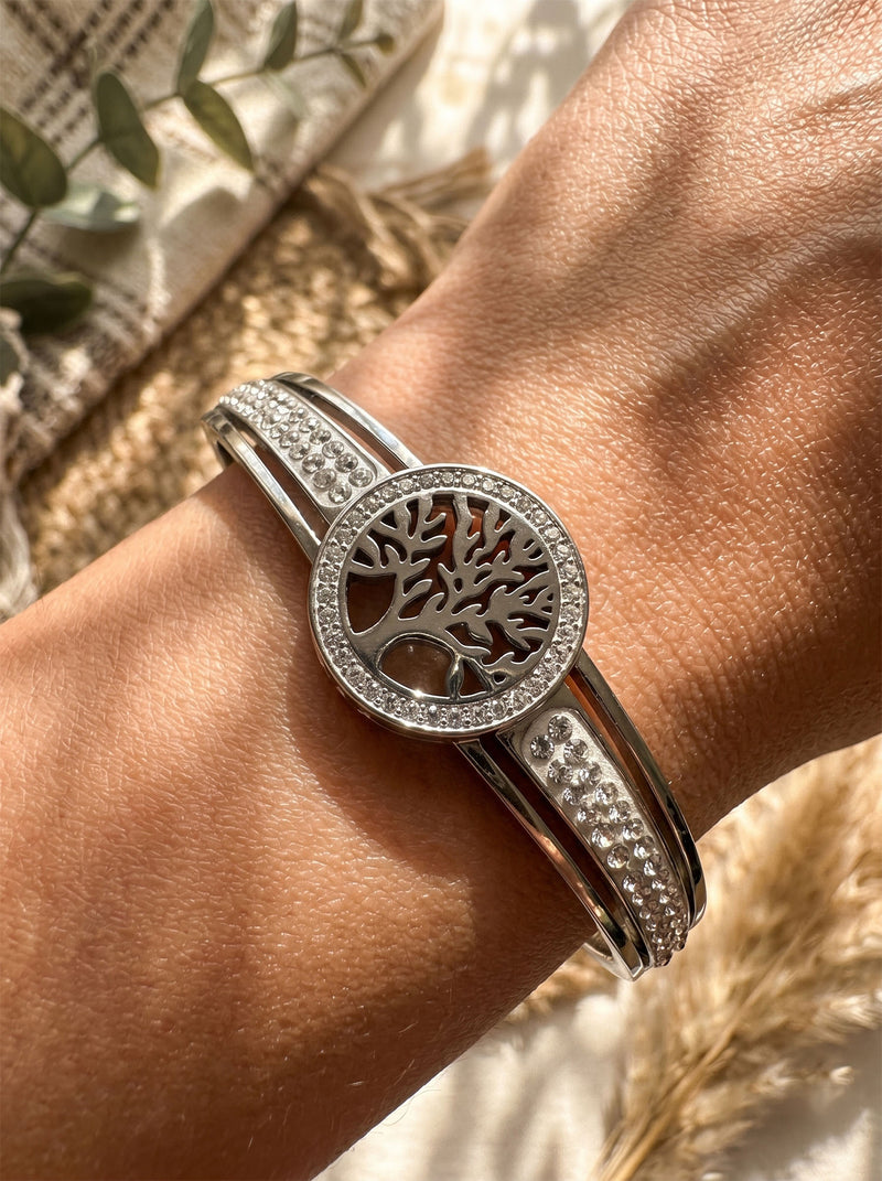Armreif Baum des Lebens – Sacro Arbor Silber – Detailansicht