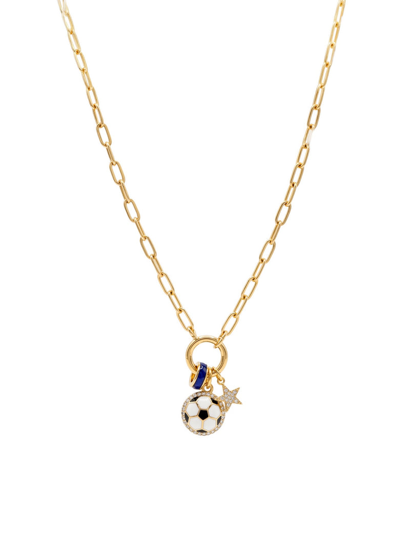 Kette Fanfara – WM 2026 Fußball Charm Halskette mit Lapis & Stern – Produktbild 1