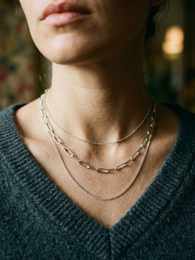 Kette Herringbone Kette Silber Detailansicht – Edelstahl