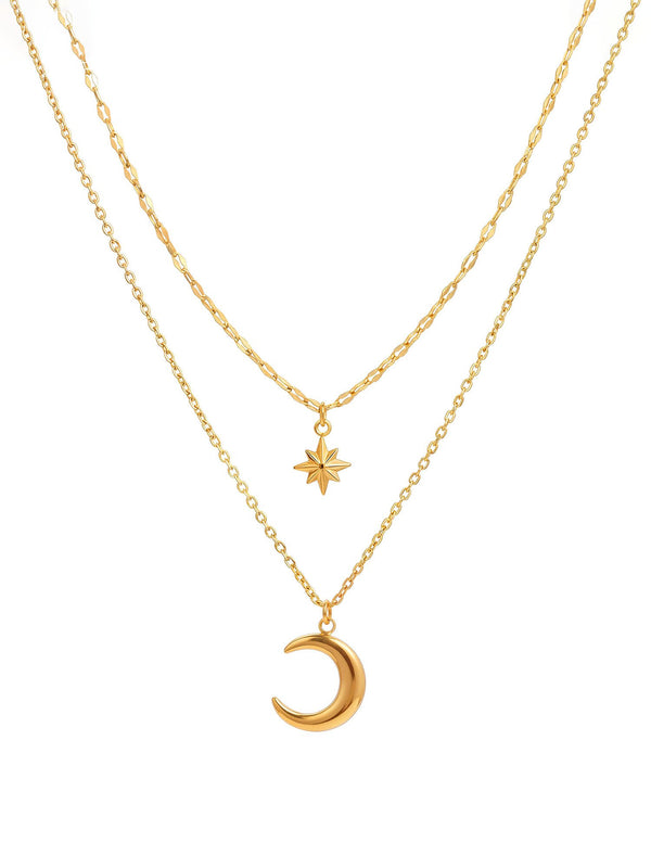 Kette Mond & Stern Kette Gold Produktbild auf weissem Hintergrund – 18K vergoldet