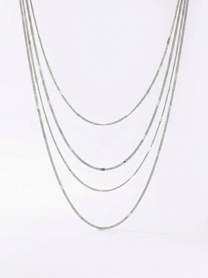 Kette Paperclip Kette Silber Produktbild auf weissem Hintergrund – Edelstahl