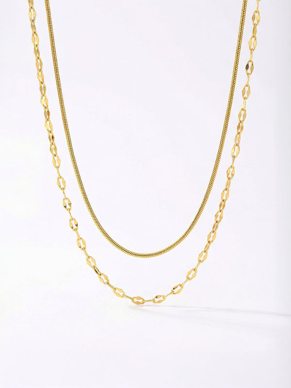 Kette Schlangenkette Kette Gold Produktbild auf weissem Hintergrund – 18K vergoldet