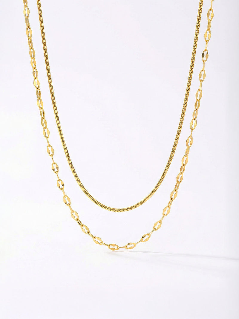 Kette Schlangenkette Kette Gold Produktbild auf weissem Hintergrund – 18K vergoldet