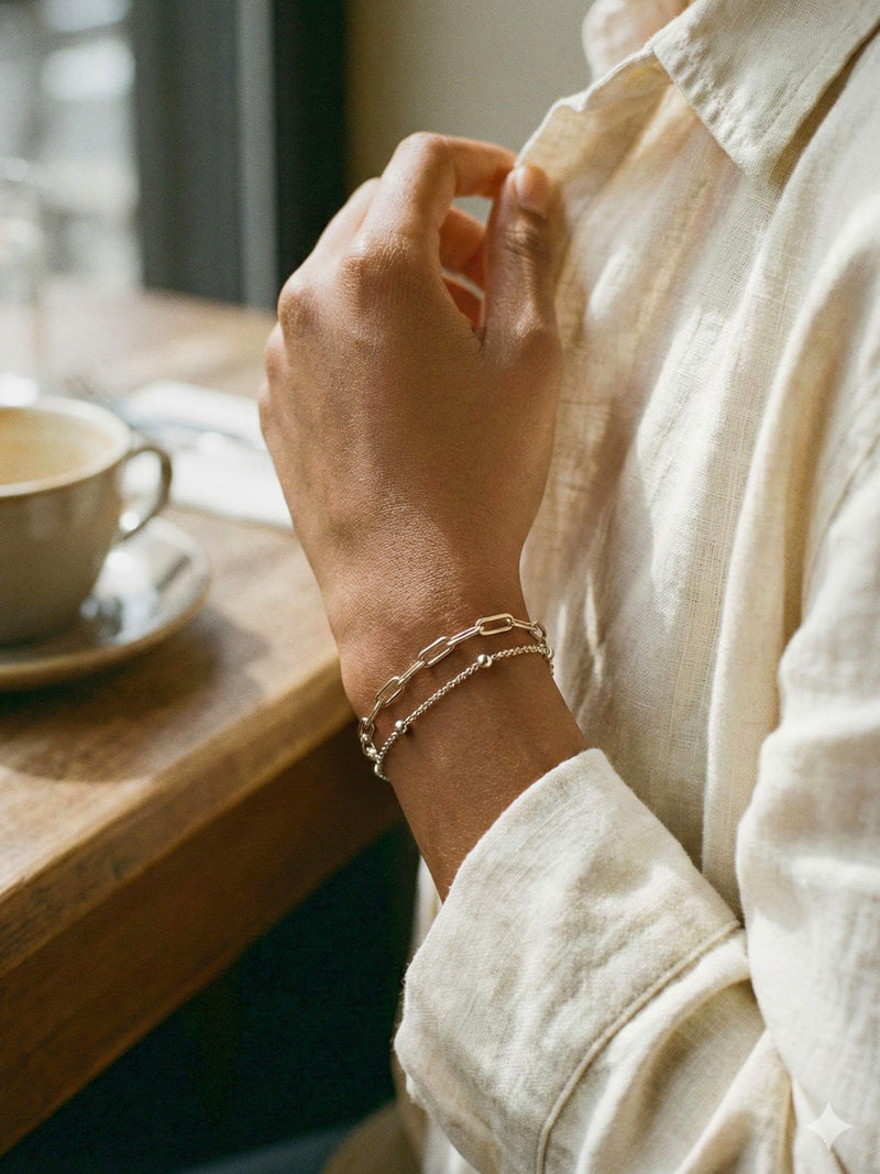 Metropolitan Armband Silber Detailansicht – Edelstahl