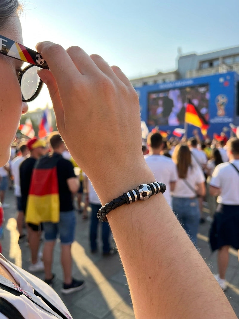 Armband Pallone Nero – Fußball Leder Armband Herren – Lifestyle 3