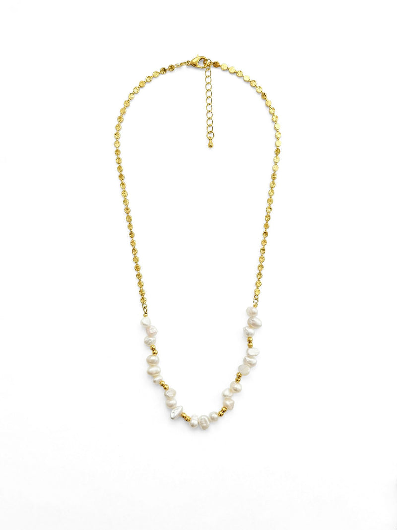 Kette Perlen Elegant – Produktbild auf weissem Hintergrund, Naturstein Halskette, Boho Schmuck