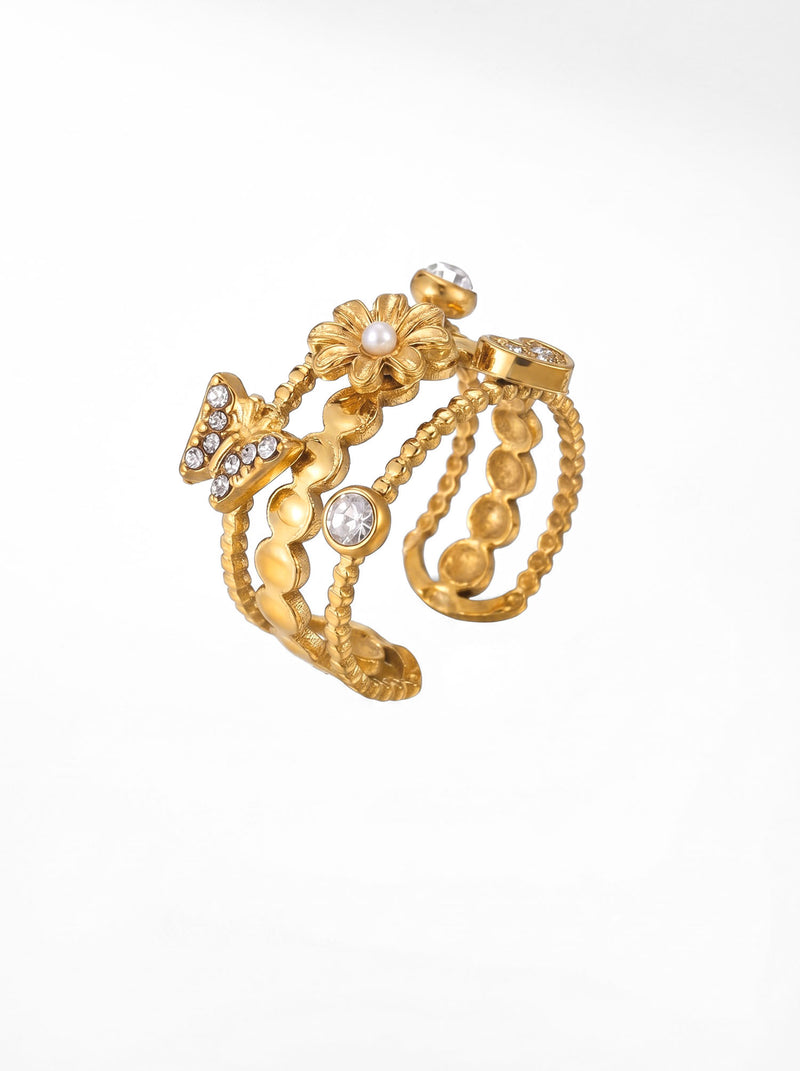 Ring Butterfly Bouquet Trio – Produktbild auf weißem Hintergrund