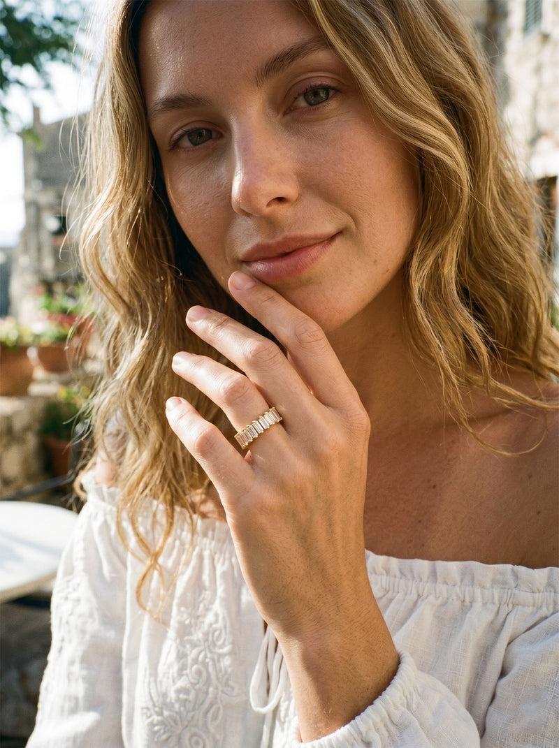 Ring Ewigkeit – Vollrangige Baguette – Nahaufnahme
