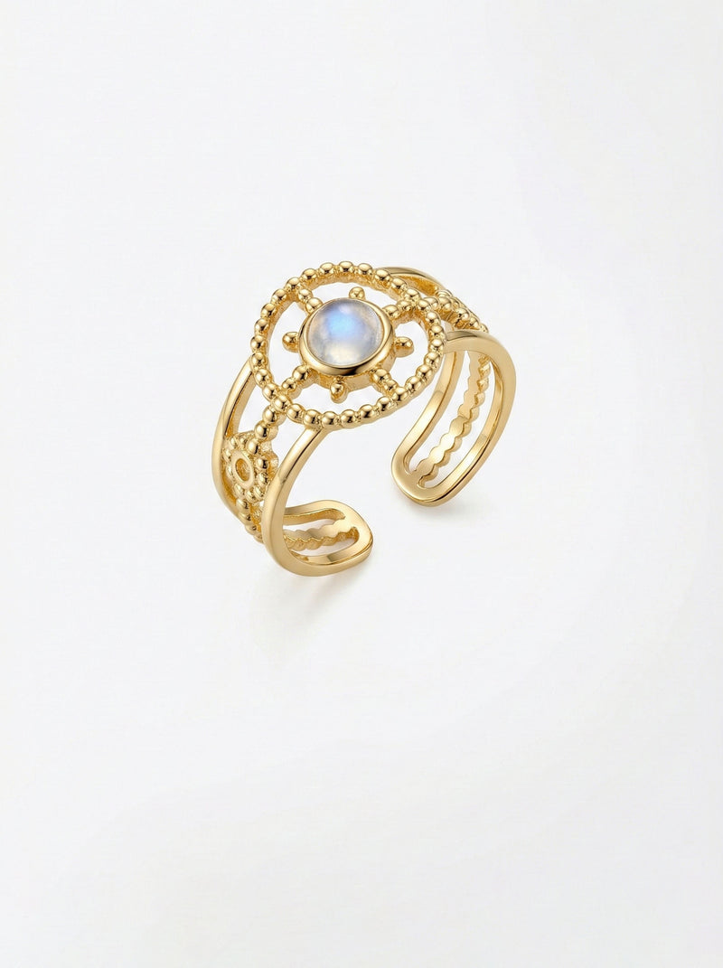 Ring Aurora Notte Detail - Silber mit funkelndem Kristall Nahaufnahme