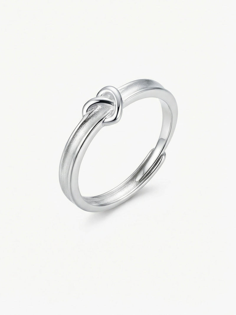 Still Connected Partnerring fuer Sie - 925 Silber Ring mit Knotendesign, verstellbar, minimalistisch elegant