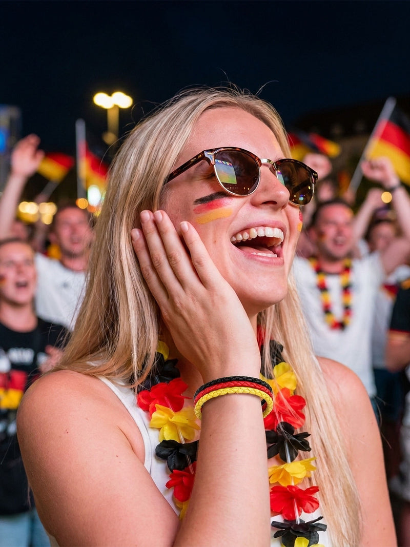 Armband WM 2026 – Geflochtenes Leder Fan Armband mit Nationalflagge – Deutschland – Lifestyle 5