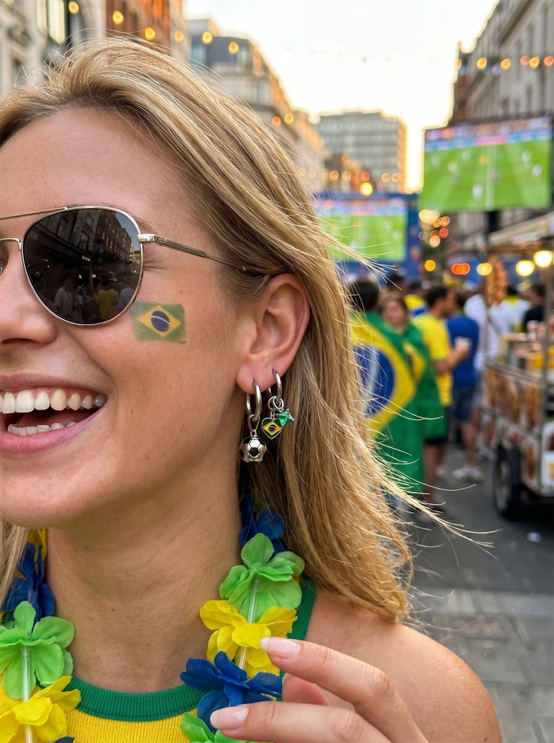 Ohrringe WM 2026 – Fußball Fan Ohrringe mit Nationalflagge – Brasilien – Lifestyle 5