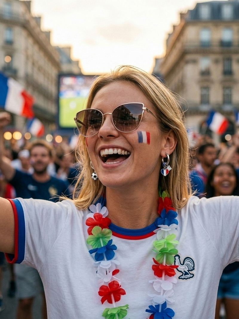 Ohrringe WM 2026 – Fußball Fan Ohrringe mit Nationalflagge – Frankreich – Detail 2