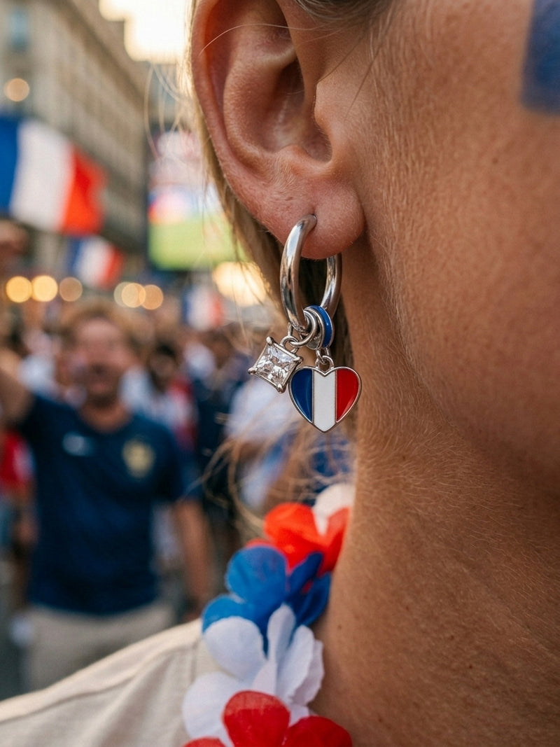 Ohrringe WM 2026 – Fußball Fan Ohrringe mit Nationalflagge – Frankreich – Lifestyle 3