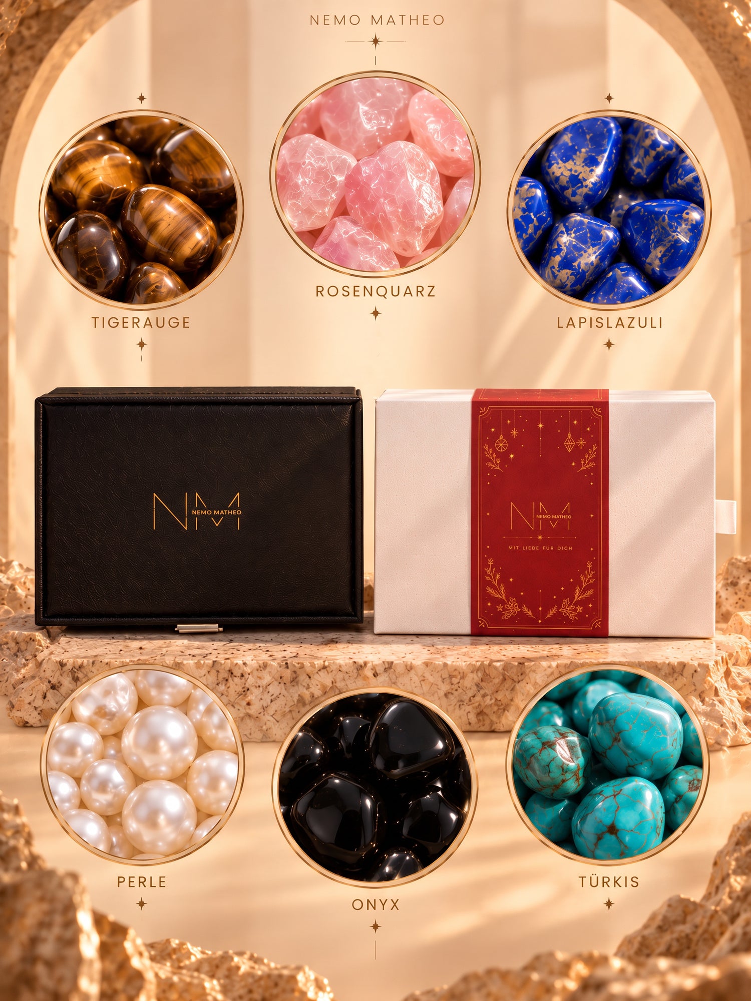 Gift boxes and stone colors