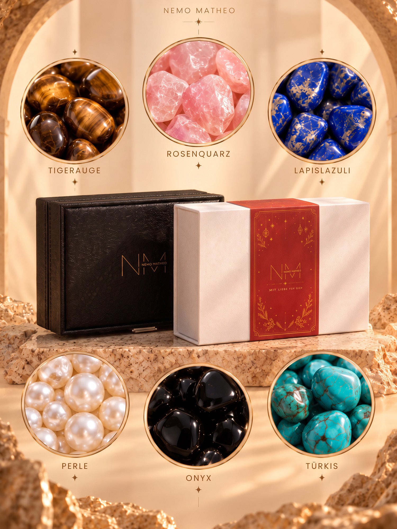 Gift boxes and stone colors