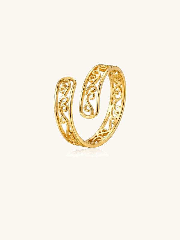 Arabesque Offener Ring Gold Produktbild auf weissem Hintergrund