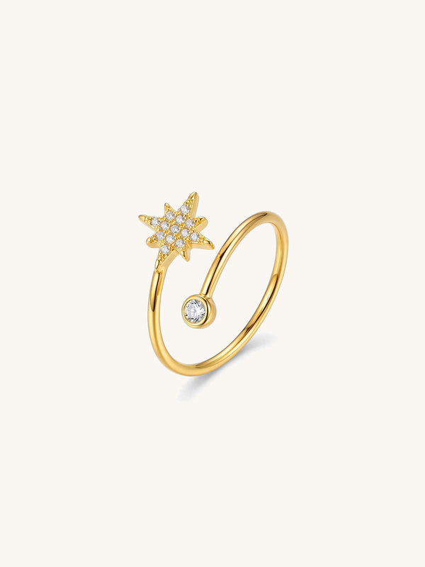 Stella Petite Stern-Ring Gold Produktbild auf weissem Hintergrund