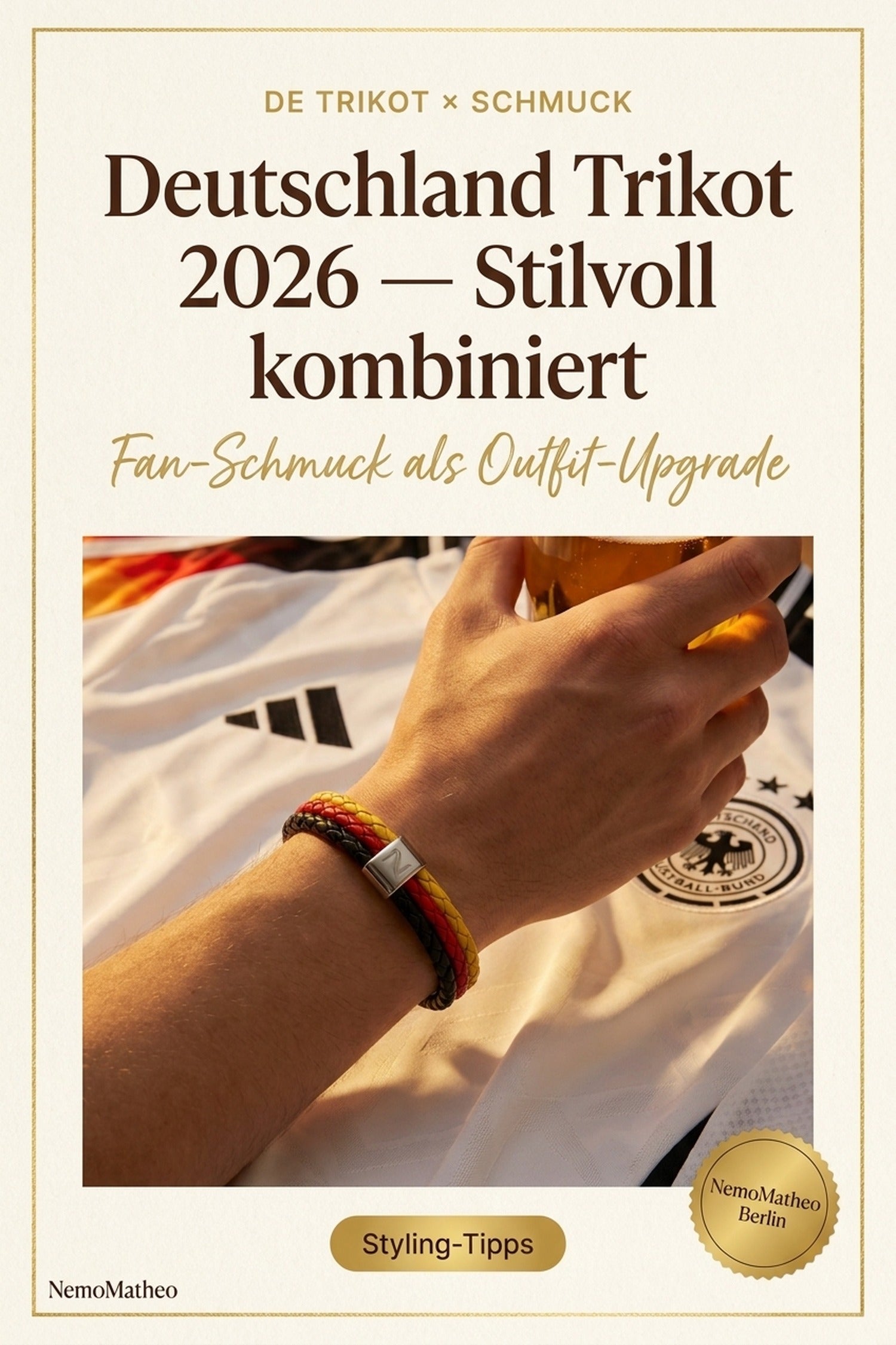 Deutschland Trikot 2026 Fan-Schmuck Styling — handgefertigt aus Berlin, NemoMatheo
