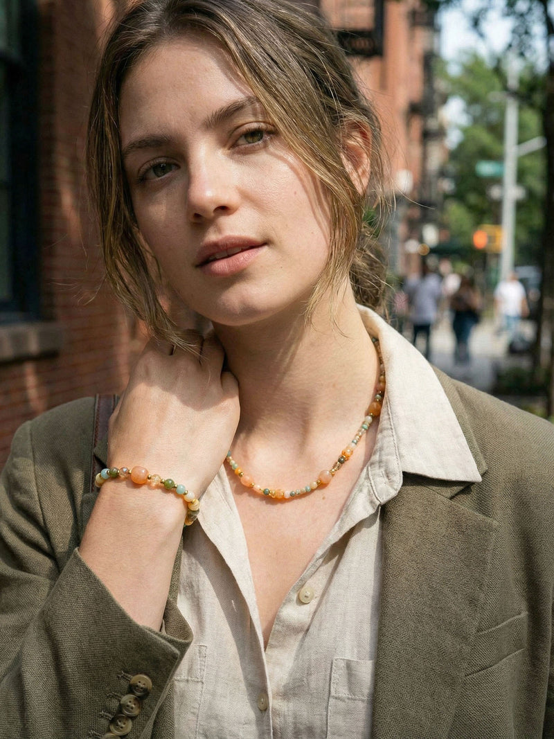 Armband Sonnenreise – Warme Natursteinperlen