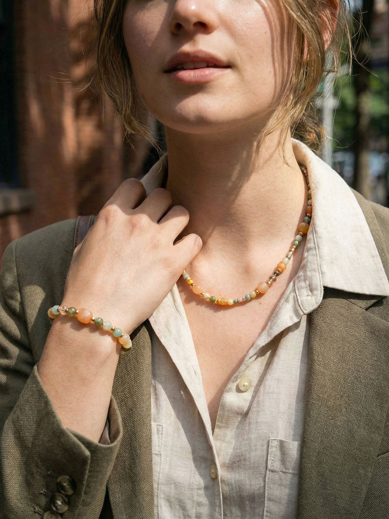 Armband Sonnenreise – Warme Natursteinperlen