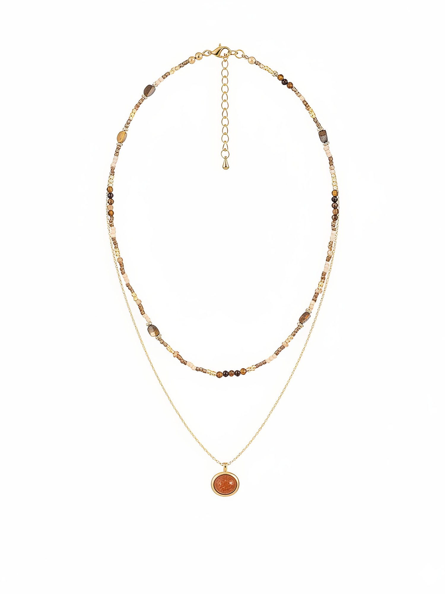 Schutzstein-Kettenset mit Tigerauge & 18K Vergoldung