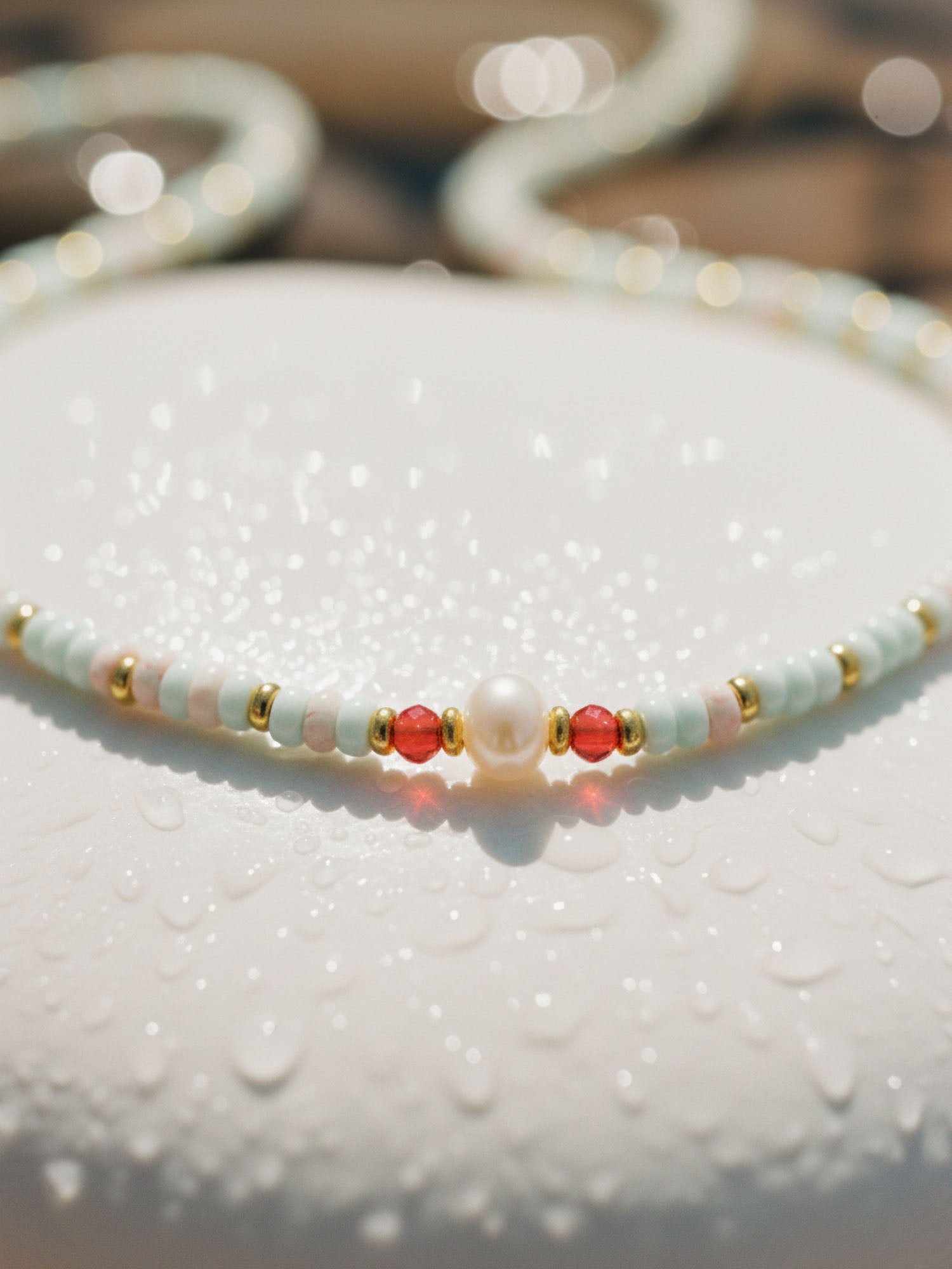 Summer Shine – Pearl Necklace with Shoushan Stone