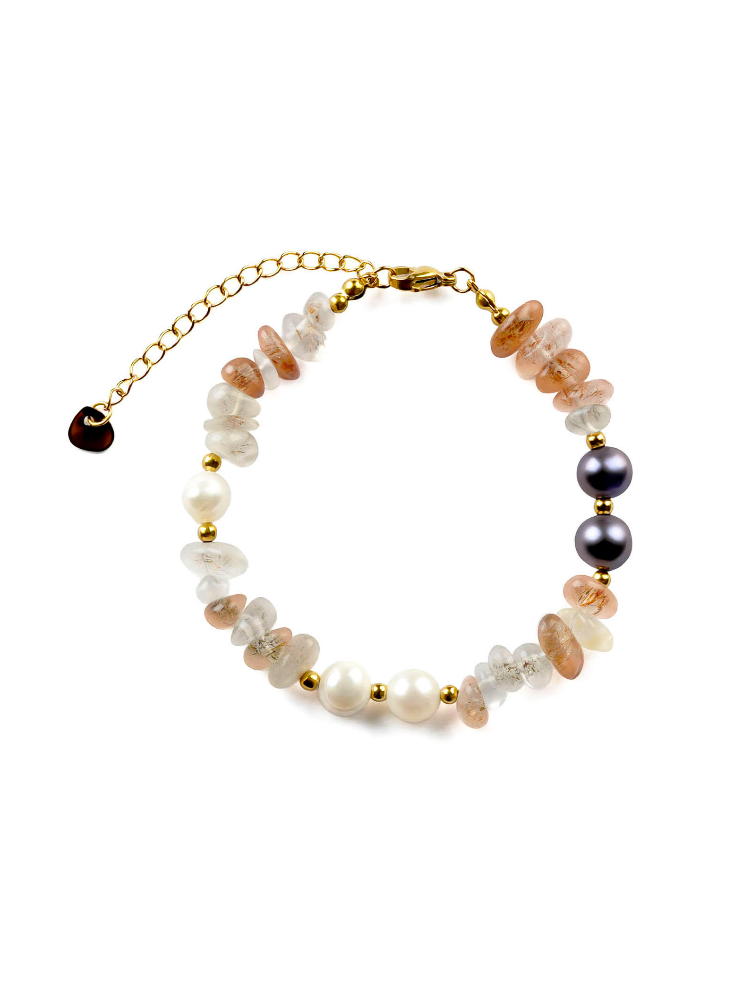 Mondlicht – Natursteinarmband mit Süßwasserperle