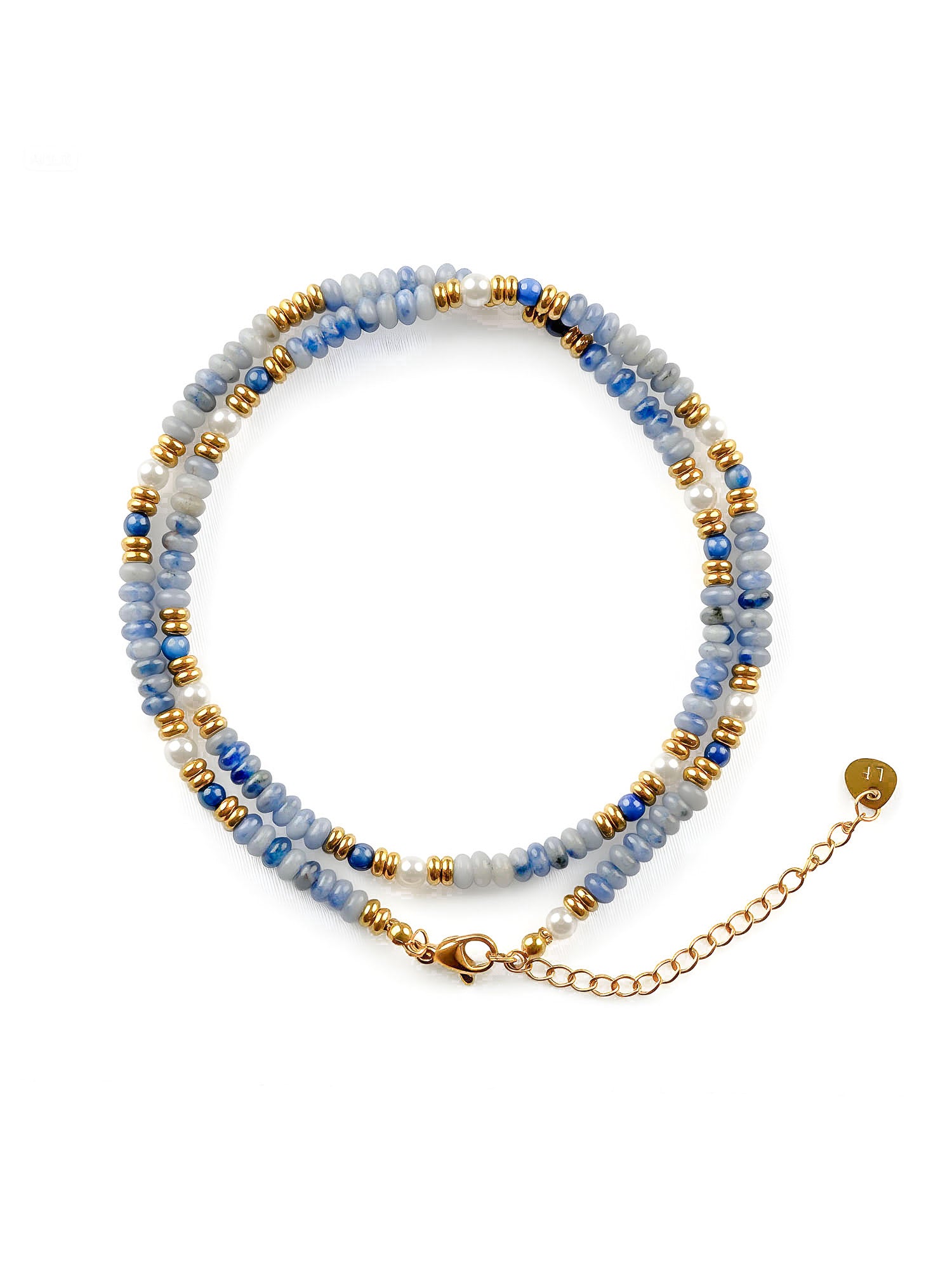 Ocean Night – Statementkette mit Natursteinen in Blau