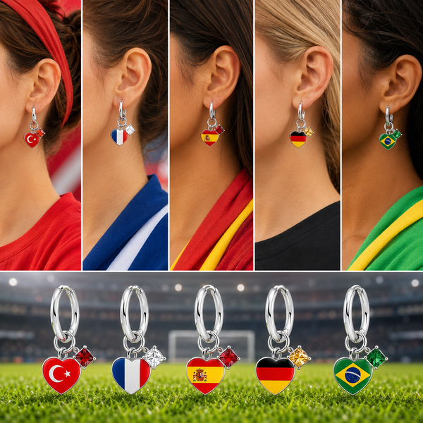 Ohrringe WM 2026 – Fußball Fan Ohrringe mit Nationalflagge