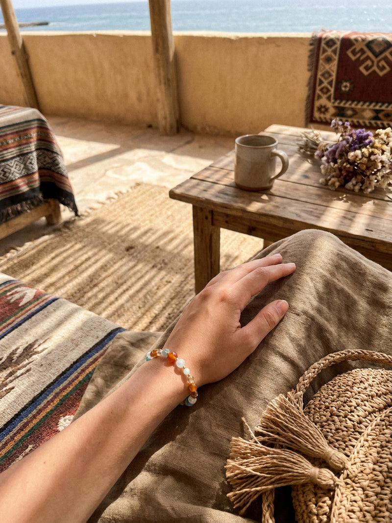 Armband Cielo Terra – Türkis- und Korallentöne – SL58 – Ansicht 4
