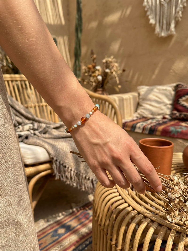Armband Cielo Terra – Türkis- und Korallentöne – SL58 – Ansicht 5