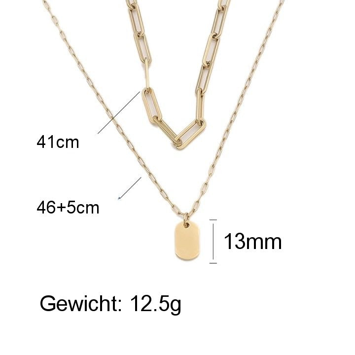 18K vergoldete Gliederketten-Duo – robust & elegant