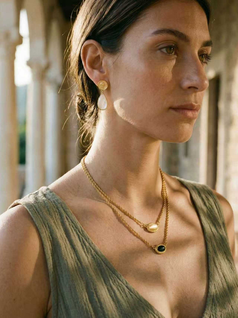 Yin Yang Glow - Zweiteilige Kette mit Opalstein