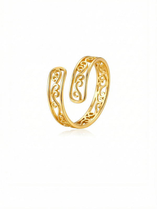Arabesque Offener Ring Gold Produktbild auf weissem Hintergrund
