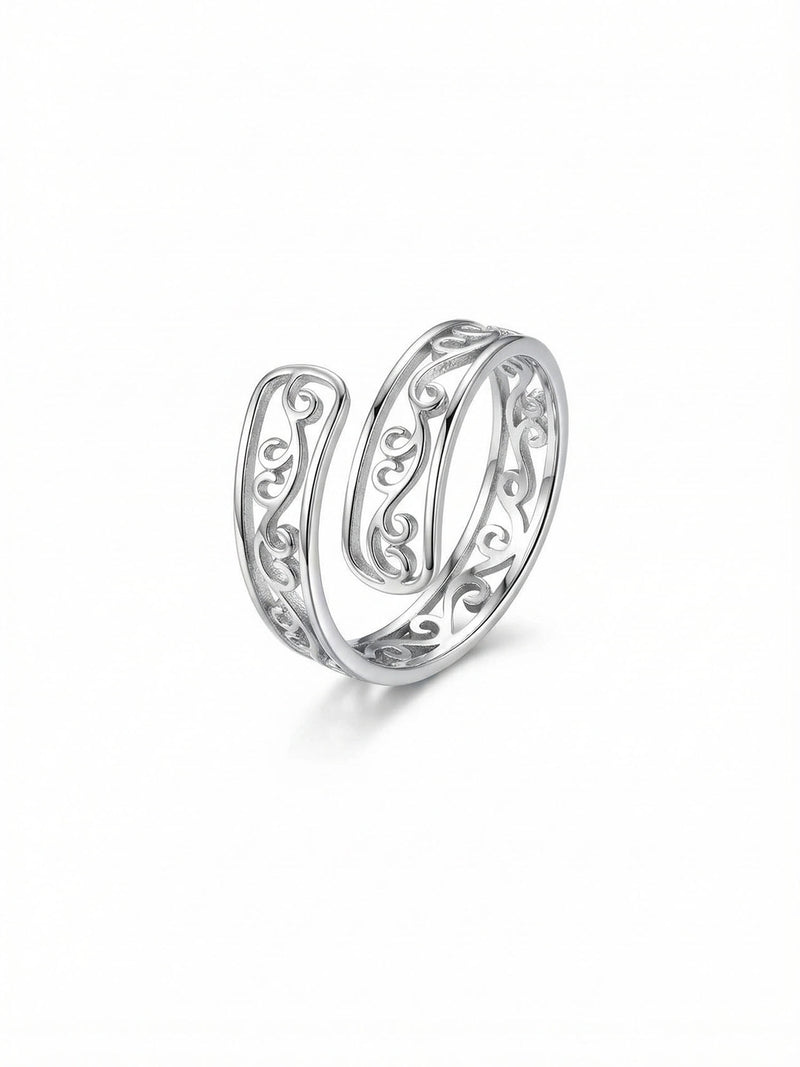 Arabesque Offener Ring Silber Produktbild auf weissem Hintergrund
