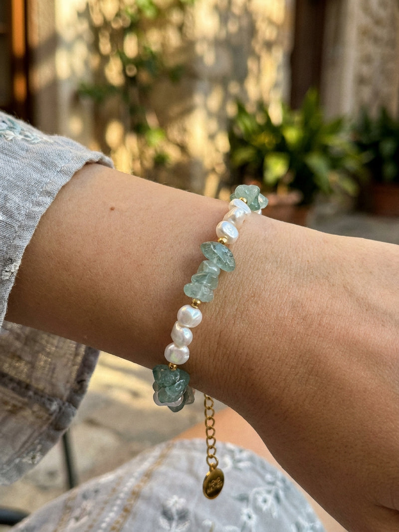 Armband Perlenmeer Apatit – Nahaufnahme
