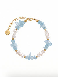 Armband Perlenmeer Aquamarin – Produktbild auf weißem Hintergrund