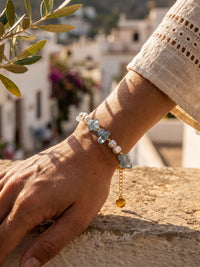 Armband Perlenmeer Aquamarin – Detailansicht