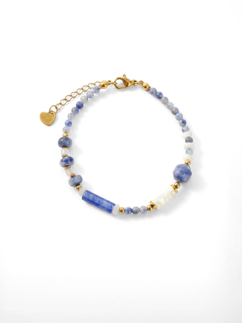 Armband Santorini - Stein und Muschel Produktbild auf weissem Hintergrund