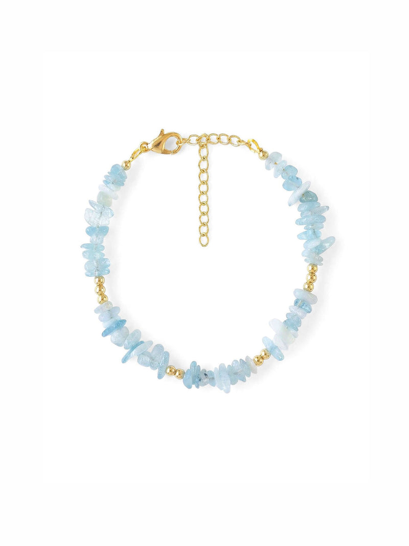 Armband Wellen - Aquamarin-Chips Produktbild