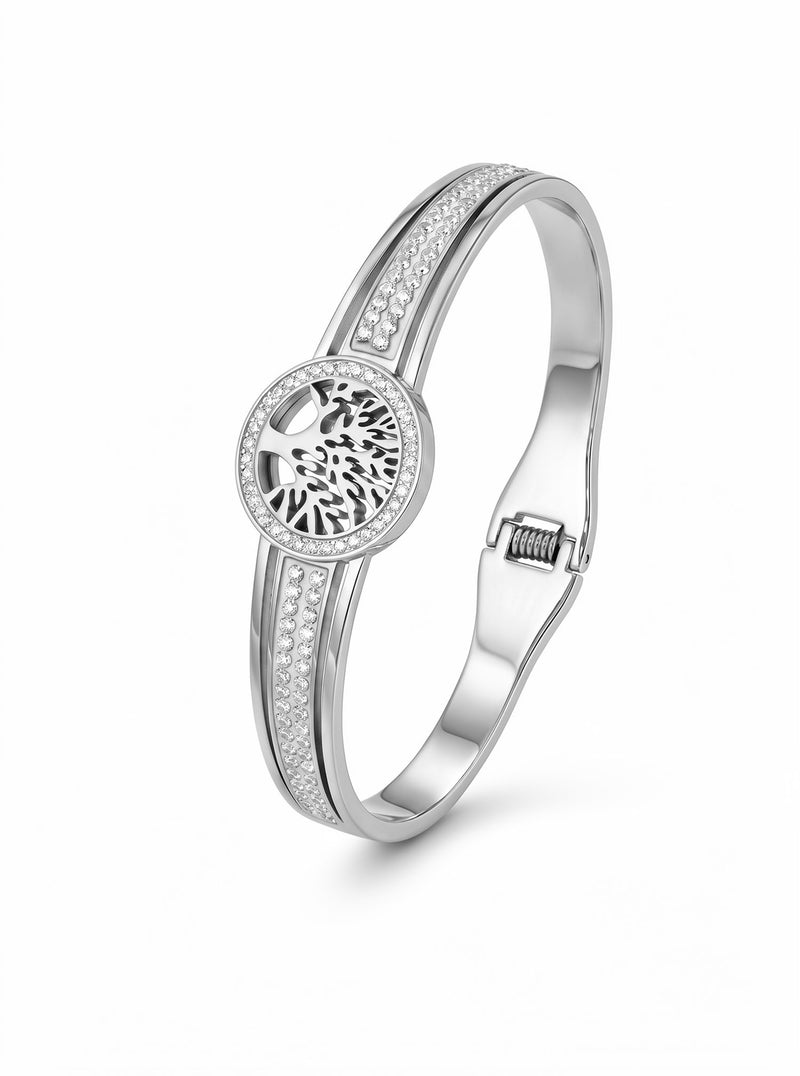 Armreif Baum des Lebens – Sacro Arbor Silber – Produktbild auf weißem Hintergrund