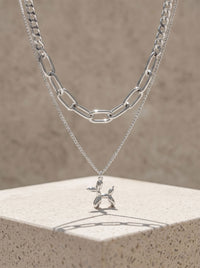 Ballonhund Layer-Kette Silber – Nahaufnahme