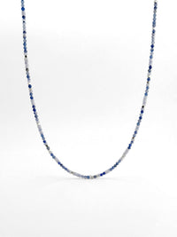 Kette Blauviolett Naturstein – Produktbild auf weissem Hintergrund, Naturstein Halskette, Boho Schmuck