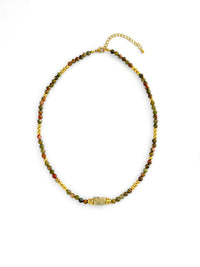 Kette Edelstein Charm – Produktbild auf weissem Hintergrund, Naturstein Halskette, Boho Schmuck