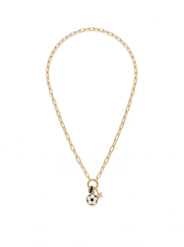 Kette Fanfara – WM 2026 Fußball Charm Halskette mit Lapis & Stern – Detail 2