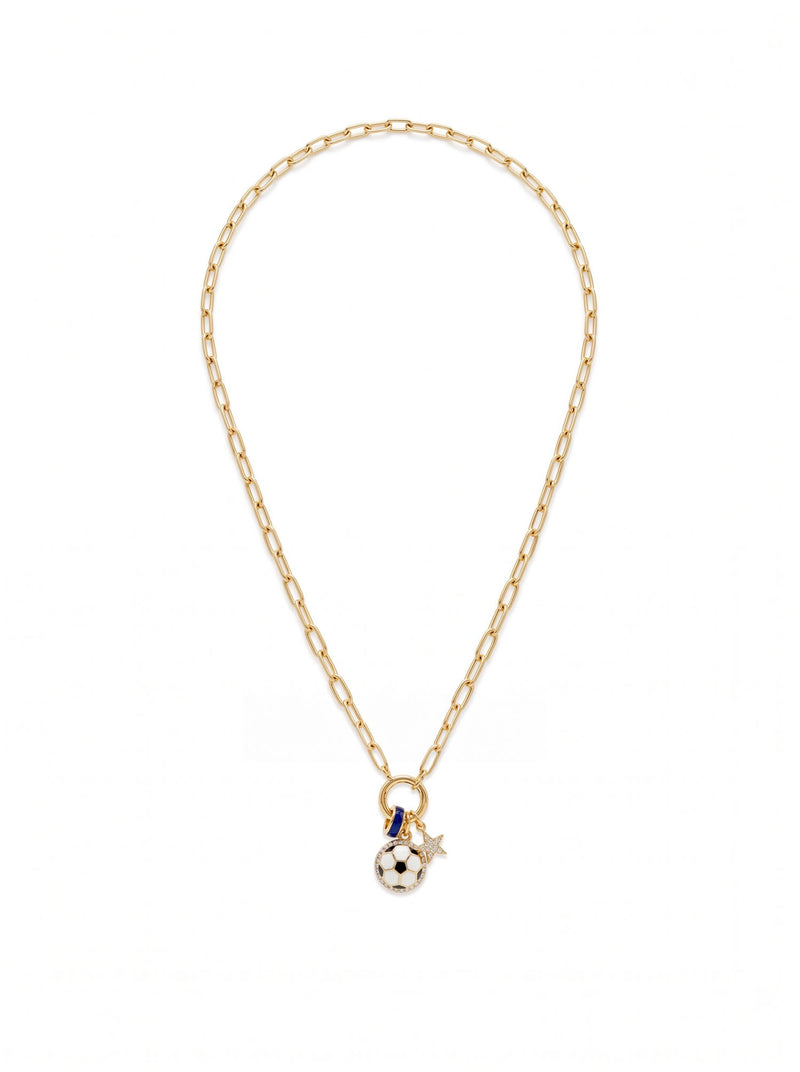 Kette Fanfara – WM 2026 Fußball Charm Halskette mit Lapis & Stern – Detail 2
