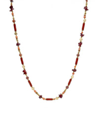 Kette Gelber Jaspis Rot – Produktbild auf weissem Hintergrund, Naturstein Halskette, Boho Schmuck