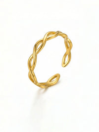 Goldenes Ring-Set Natura Set-Produktbild in geoeffneter Samt-Schmuckbox